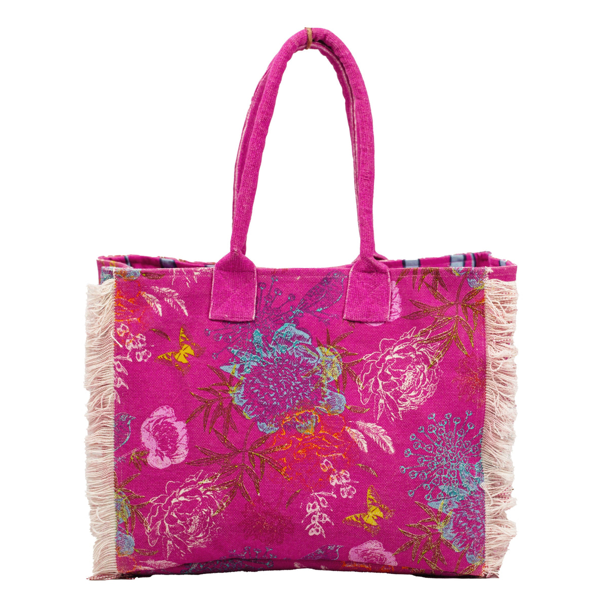 Borsa Mare o Trousse in Puro Cotone Fantasia Stampata - Peonia