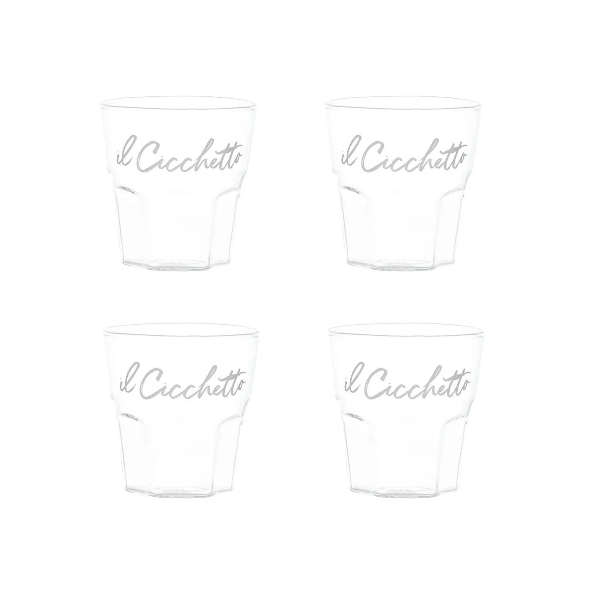 Set 4 Bicchierini in Vetro Borosilicato Serigrafati - Il Cicchetto