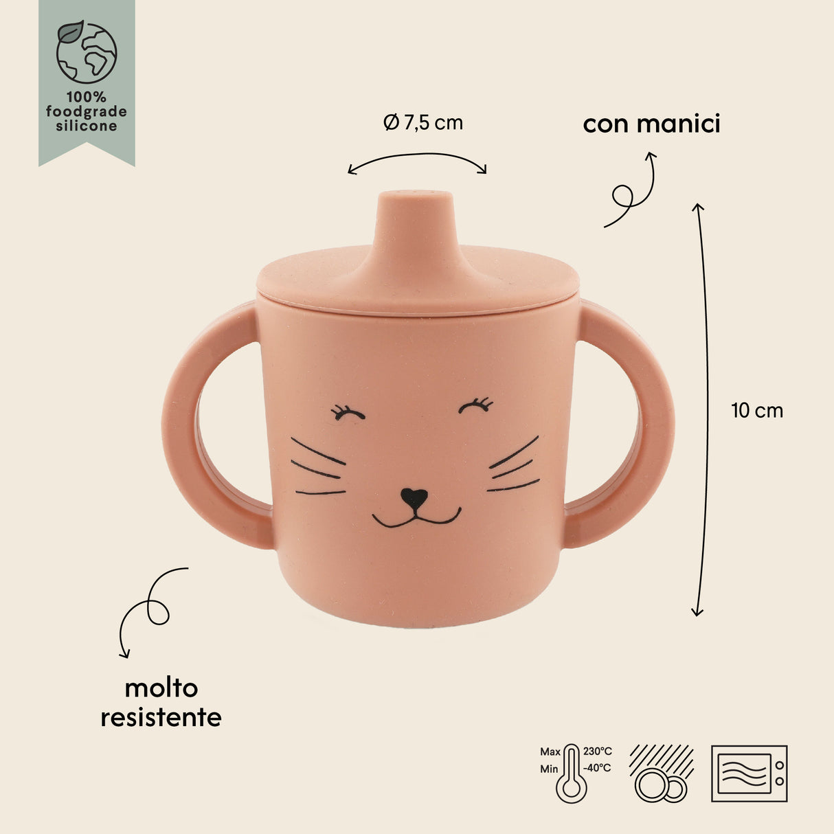 Tazza Sippy in Silicone - Mr. Cat