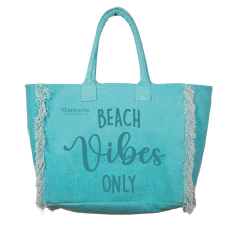 Borsa Mare o Trousse in Puro Cotone con Frangette - Beach Vibes