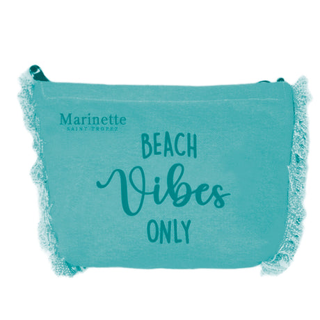 Borsa Mare o Trousse in Puro Cotone con Frangette - Beach Vibes