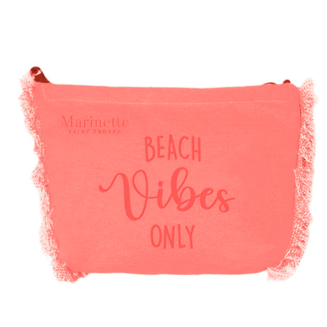 Borsa Mare o Trousse in Puro Cotone con Frangette - Beach Vibes