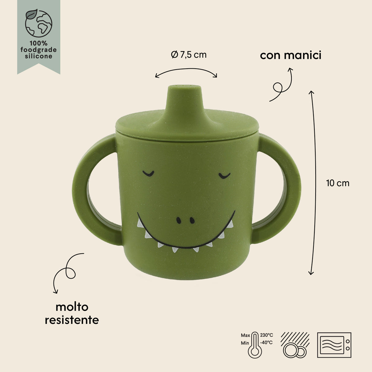 Tazza Sippy in Silicone - Mr. Dino