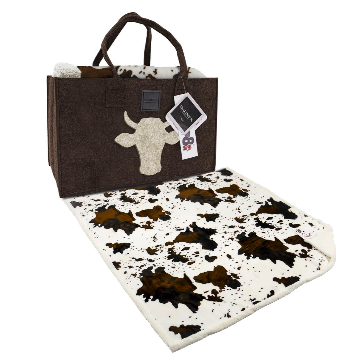 Plaid in MicroPile con Borsa Coordinata - Cow