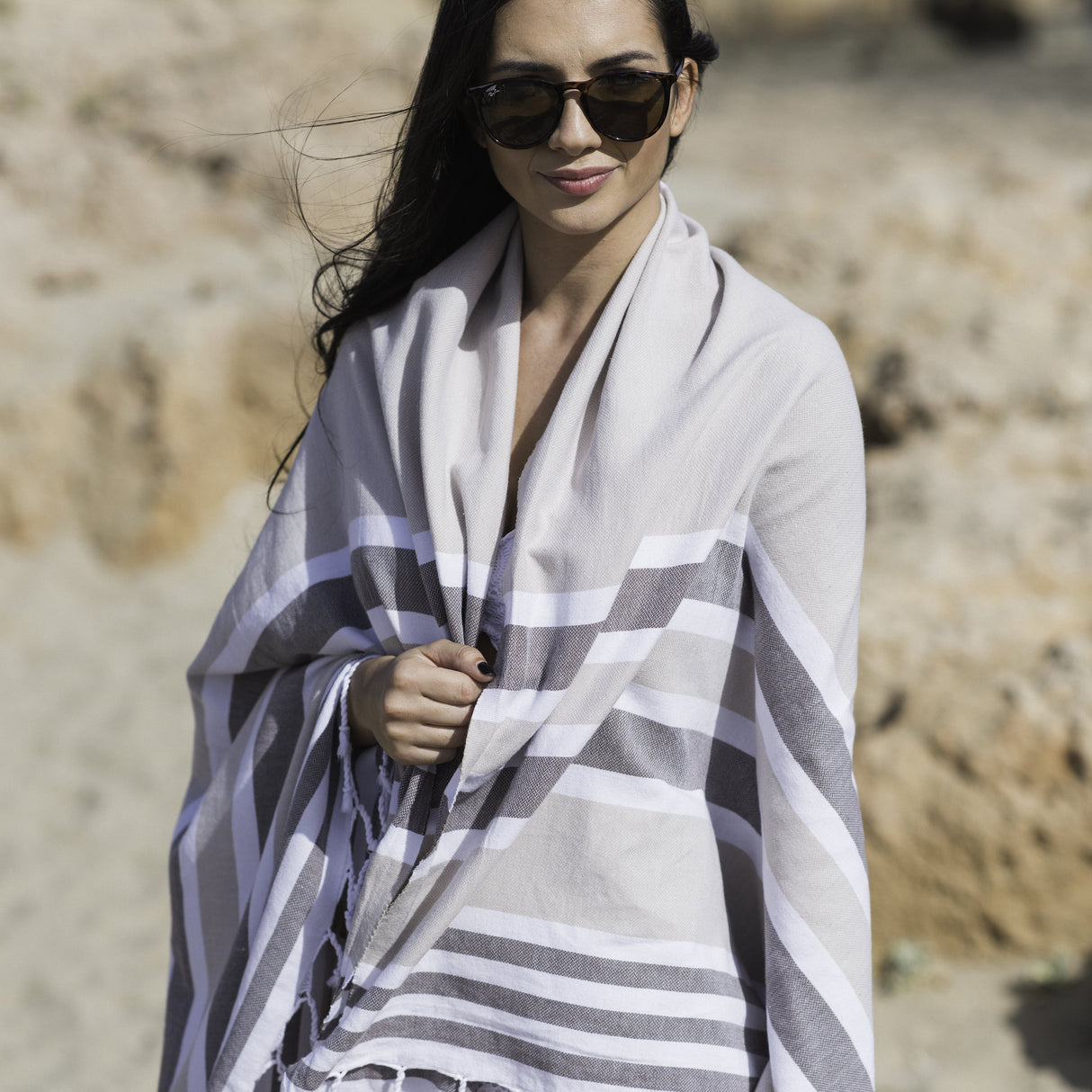 Telo Mare Fouta in Puro Cotone Rigato - Samsara