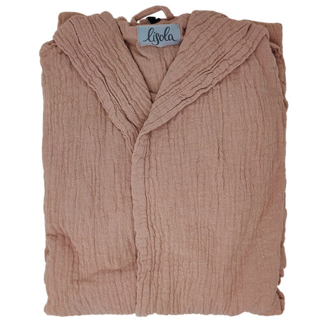 Accappatoio in Cotone Stonewashed con Cappuccio - Punto Accappatoio Lisola Small/Medium Rosa 