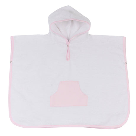 Accappatoio Poncho con Cappuccio in Spugna di Puro Cotone - Lino Accappatoio Bimbo Lisola Baby Rosa 