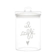 Barattolo in Vetro Borosilicato Serigrafato - Il Caffè Barattolo Simple Day Bianco 