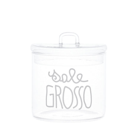 Barattolo in Vetro Borosilicato Serigrafato - Sale Grosso Barattolo Simple Day Bianco 