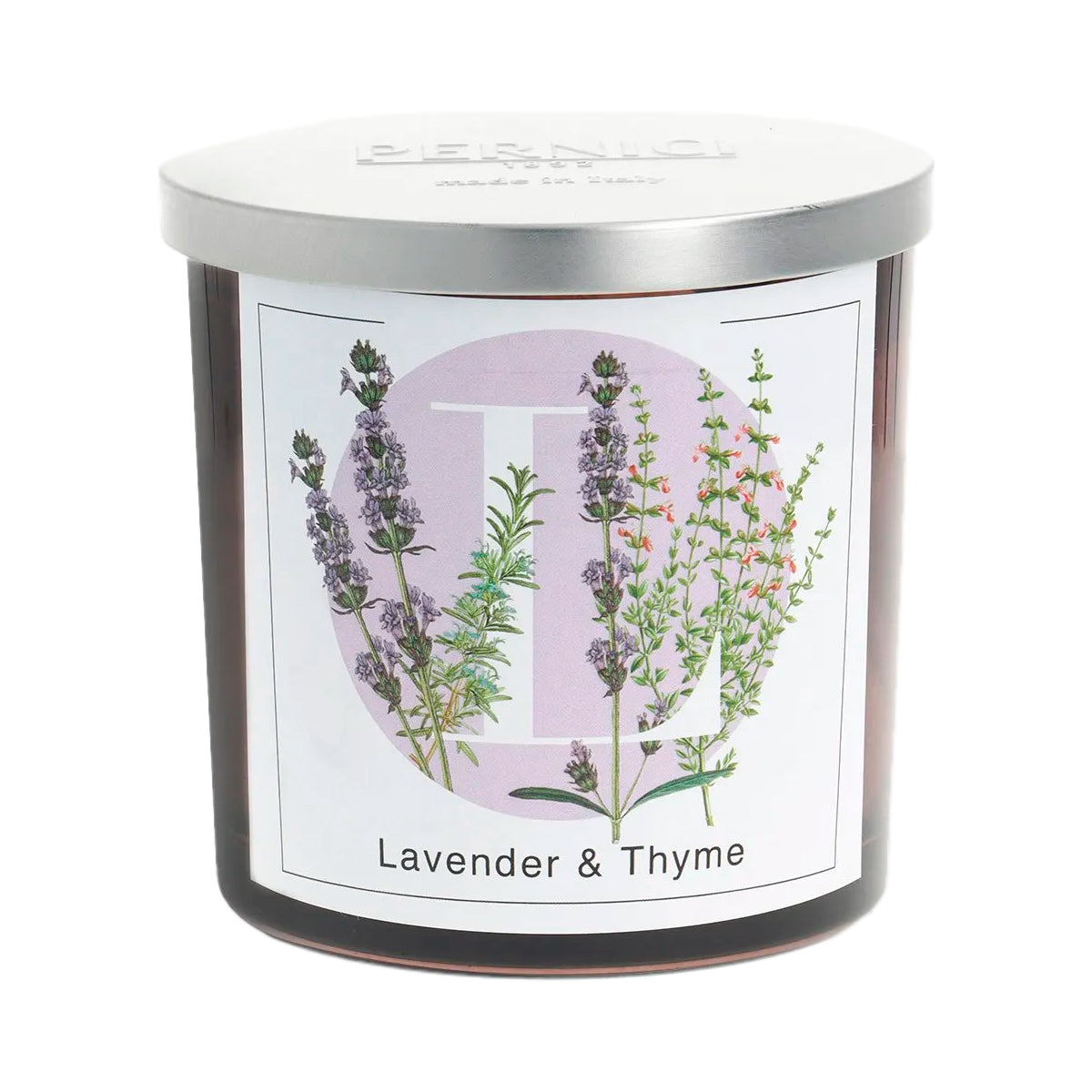 Candela Profumata Fragranza Lavanda e Timo - Lavender & Thyme Candela Profumata PERNICI 350gr 