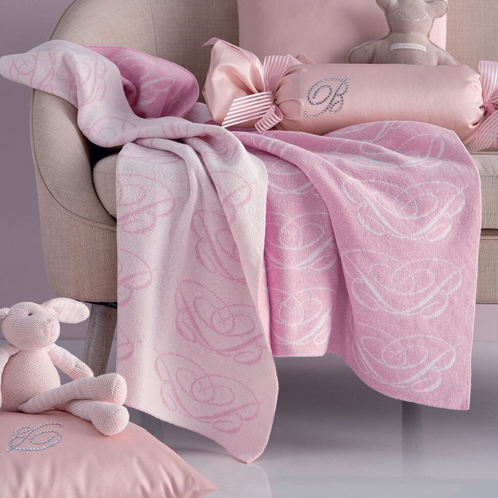 Copertina in Cotone per Culla e Carrozzina in Jacquard - Doppia B Completo Lenzuolino Blumarine Baby 