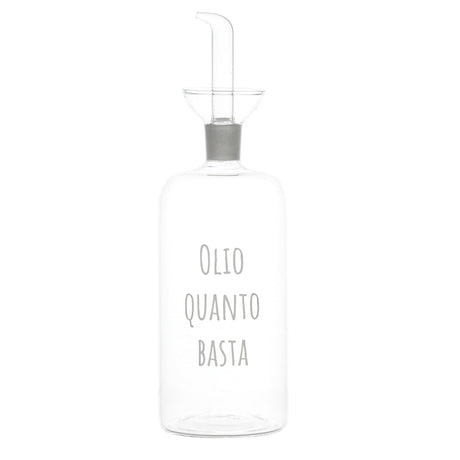 Oliera in Vetro Borosilicato Serigrafata - Olio Quanto Basta Oliera Simple Day Bianco 