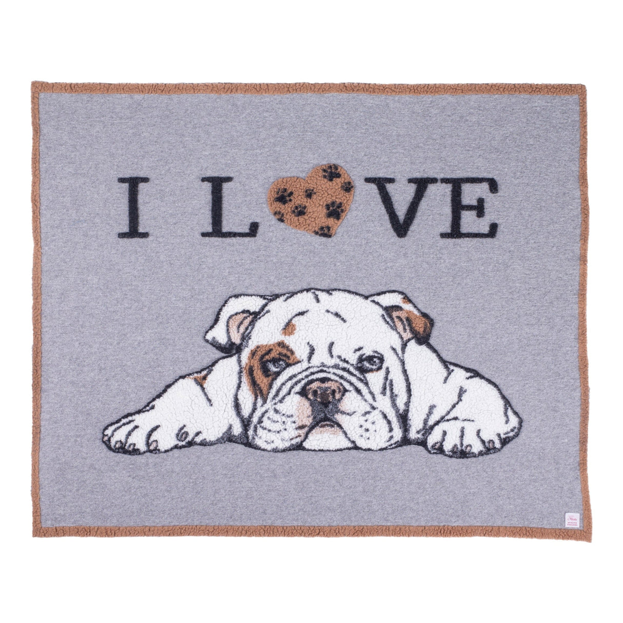 Plaid in Lana Cotta - I Love Bulldog Inglese Plaid i nastri di Mirta Plaid 