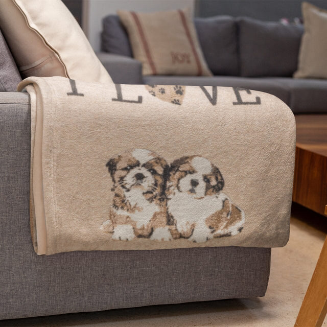 Plaid in Lana Cotta - I Love Shih Tzu Plaid i nastri di Mirta 