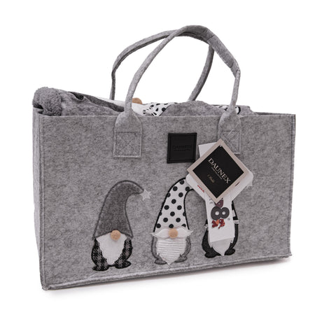 Plaid in MicroPile con Borsa Coordinata - I Tre Gnomi Plaid Daunex Plaid Grigio Perla 