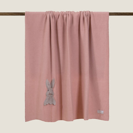 Plaid in Misto Cotone con Applicazione - Sweet Rabbit Plaid Frati Home Plaid Rosa 