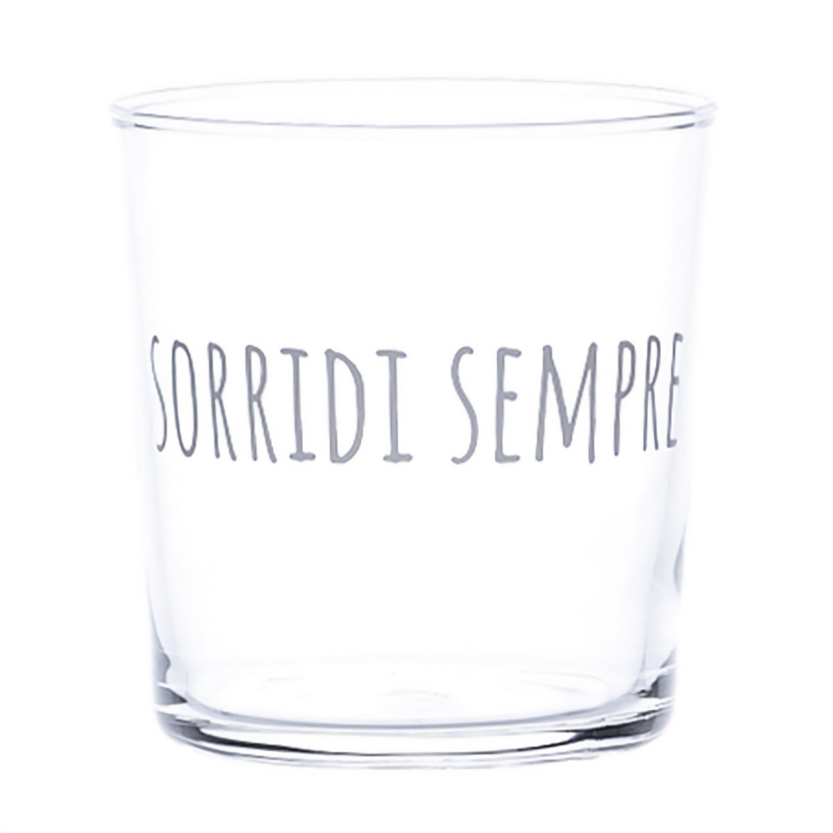 Set 6 Bicchieri Acqua in Vetro Temperato Serigrafati - Sorridi Sempre Bicchieri Simple Day 