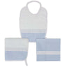 Set 3 Pezzi in Spugna di Cotone - Asilo Set 3 Pezzi Lisola Baby Azzurro 