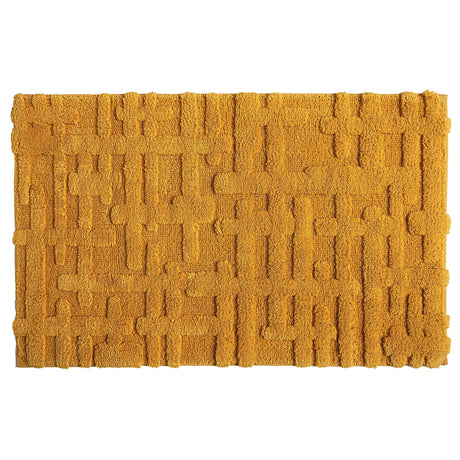 Tappeto in cotone Biologico Motivo Geometrico - Gaufre Tappeto Sorema 50x80 Oro 