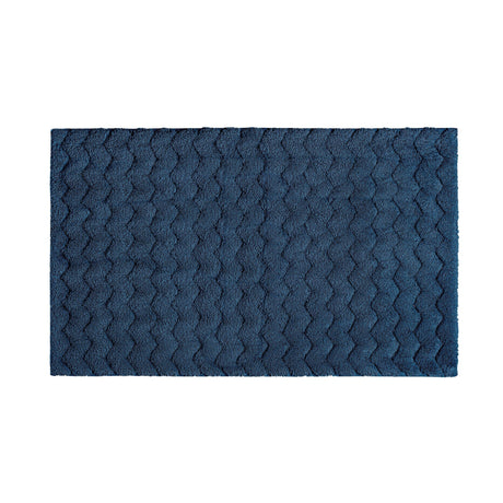 Tappeto in Cotone con Supporto Antiscivolo - Chevron Tappeto Sorema 50x80cm Denim Scuro 