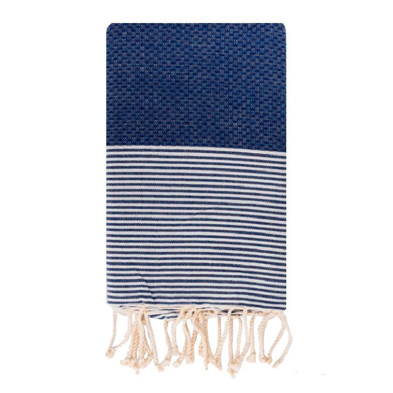 Telo Mare Fouta in Puro Cotone a Righe Strette - Tal Telo Mare Lisola Blu Jeans 