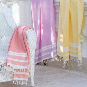 Telo Mare Fouta in Puro Cotone Tinta Unita - NewPort Telo Mare Marinette Saint-Tropez 